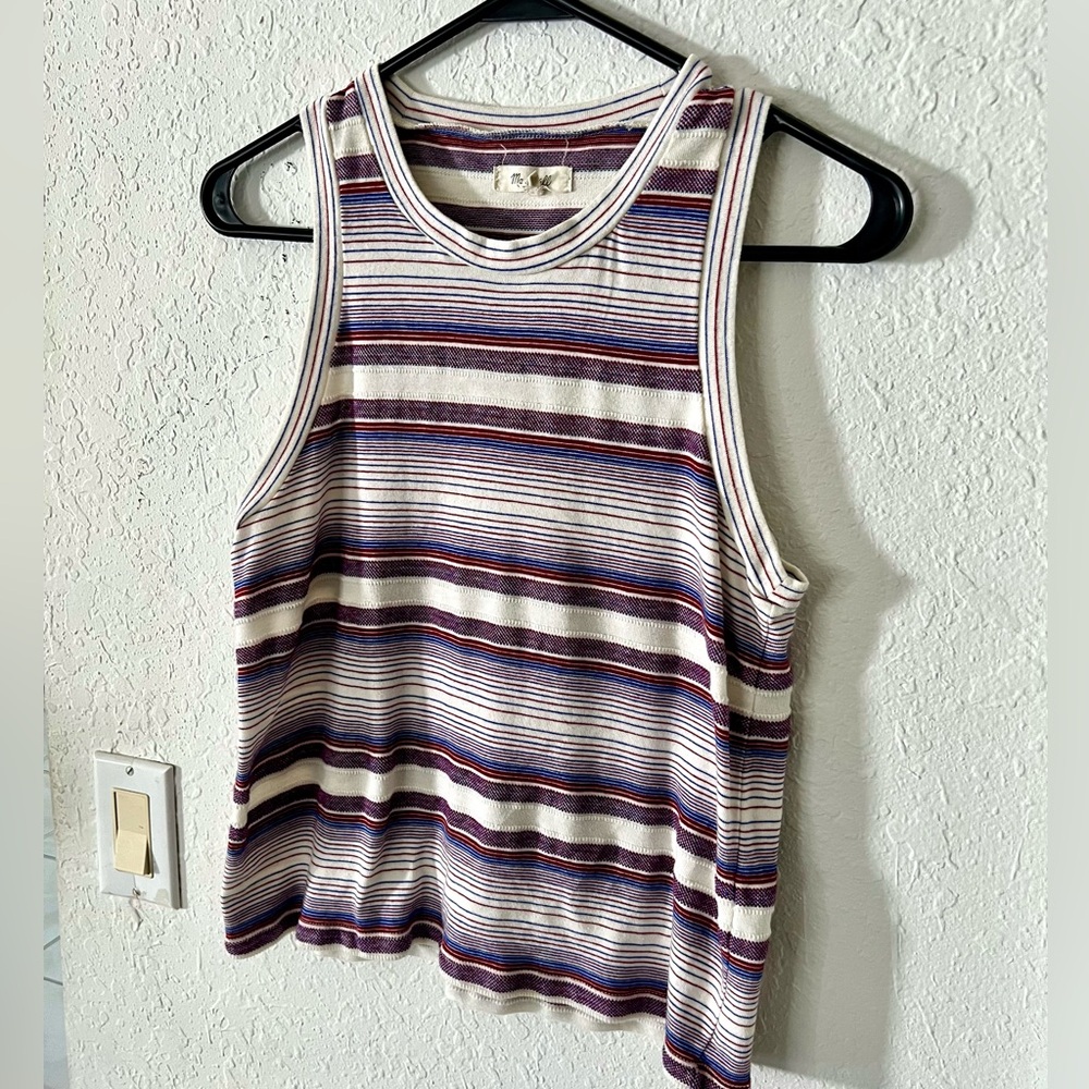 Madewell striped woven tank top size S